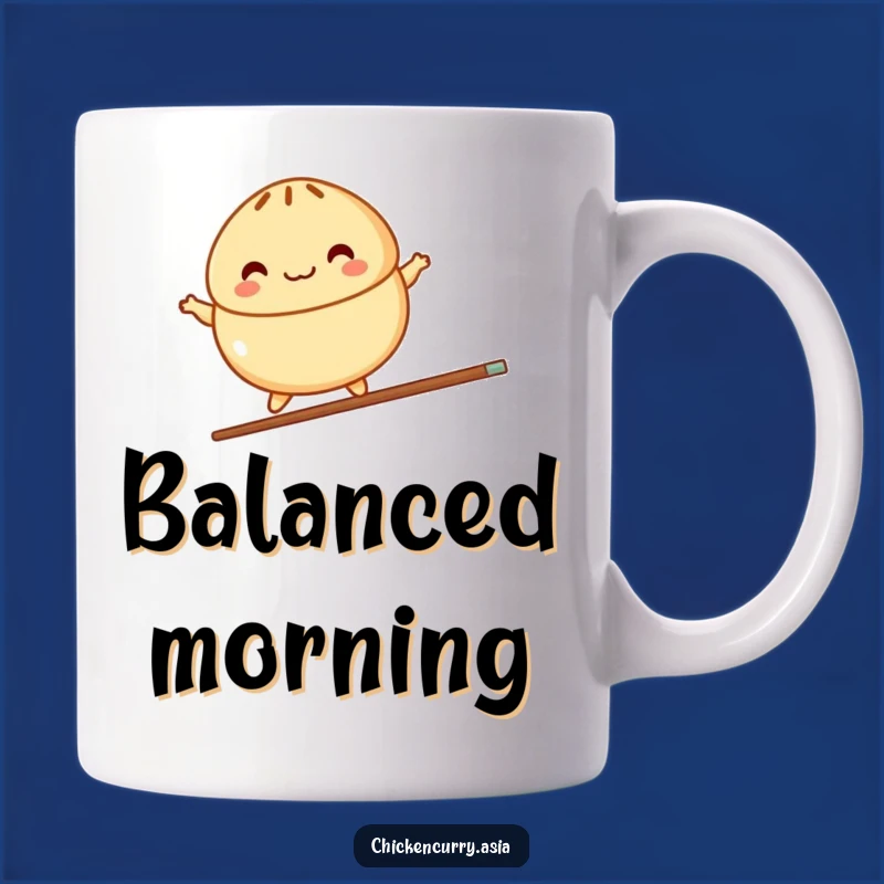 Funny Steamed Bun Mug: Joyful Cartoon Character Balance Gift for Foodies