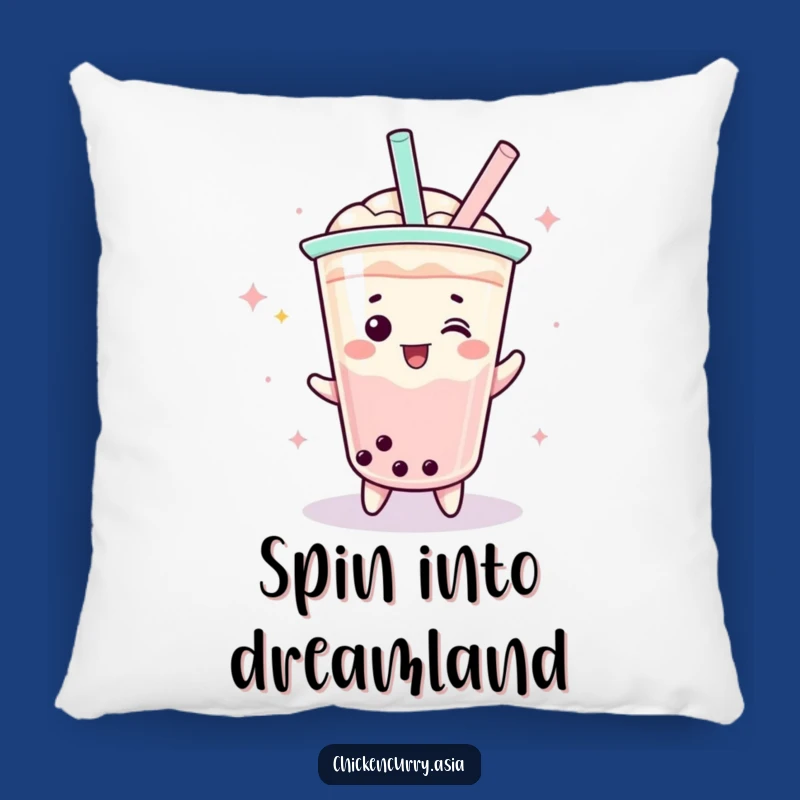 Cozy Funny Boba Tea Pillow - Cuddle Up with Bubble Tea Comfort