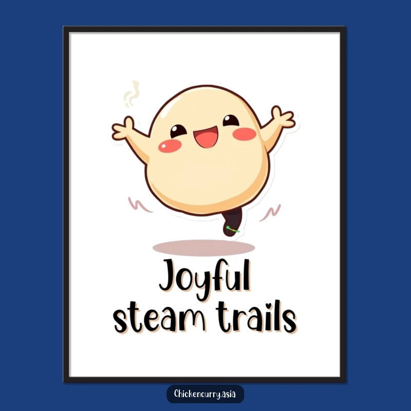 Funny Dumpling Digital Art: Instant Download Cartoon Print for Unique Decor