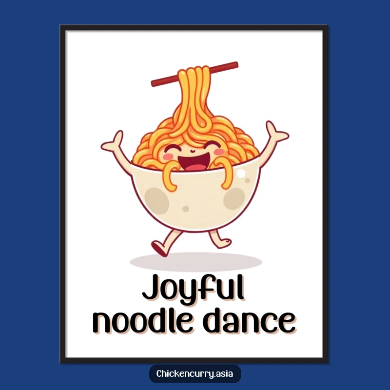 Funny Noodle Dance Digital Art: Instant Download Print for Whimsical Decor