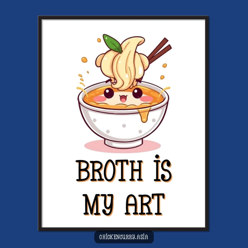 Funny Ramen Splash Poster - Energetic Wall Art for Foodies