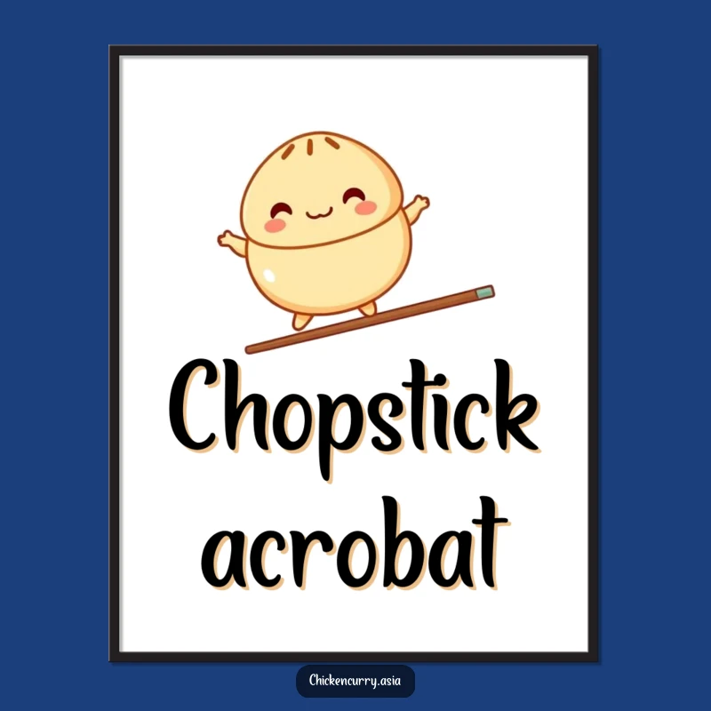 Funny Steamed Bun Poster: Vibrant Cartoon Art Print for Kitchen Decor