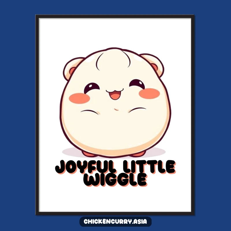 Funny Dumpling Wiggle Poster - Cheerful Wall Art for Kitchens