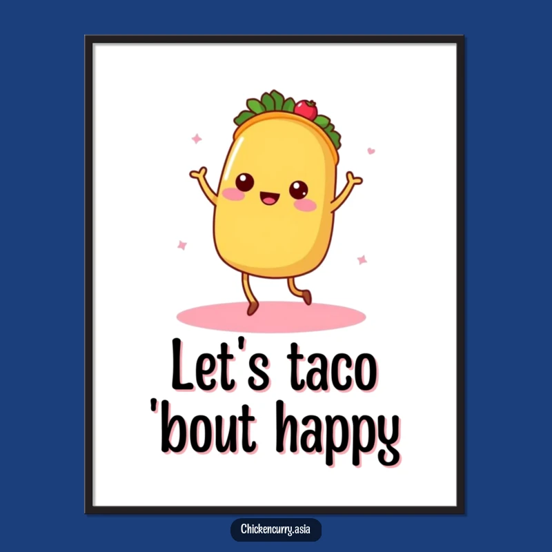 Funny Free Printable Wall Art: Dancing Taco Warm Downloadable Art