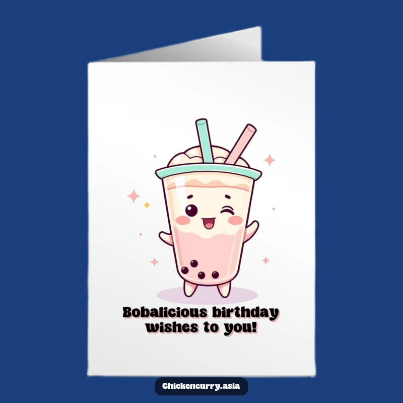 Free Printable Birthday Card: Boba Spin Funny Downloadable Gift