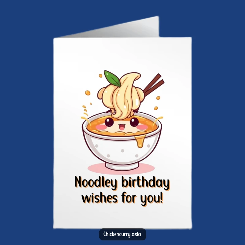 Free Printable Birthday Card: Ramen Splash Funny Downloadable Gift