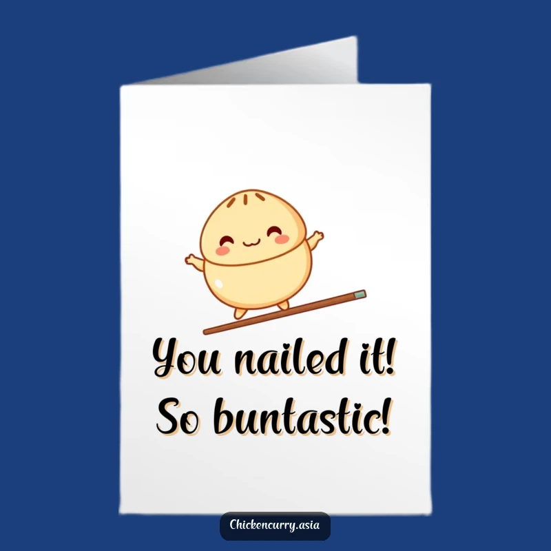 Free Printable Congrats Card: Balanced Bun, Joyful Chopstick, Downloadable Celebration Card