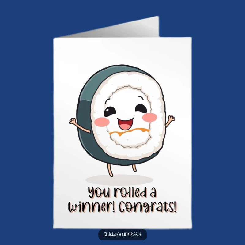 Free Printable Congrats Card: Sushi Roll Dance Funny Downloadable Gift