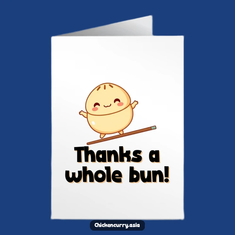 Free Printable Thank You Card: Balanced Bun, Chopstick Gratitude, Downloadable Appreciation Card