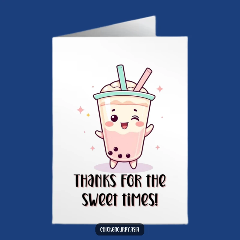 Free Printable Thank You Card: Boba Spin Funny Downloadable Gift