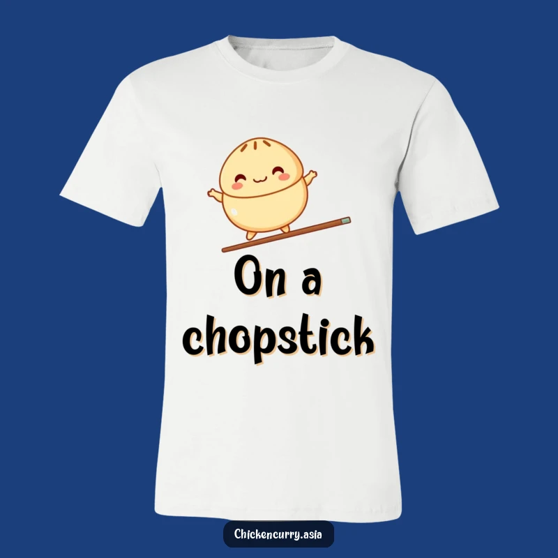Funny Steamed Bun T-Shirt: Playful Cartoon Character Balance Tee